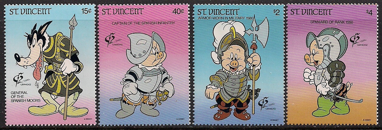 Disney characters in spanish military uniforms