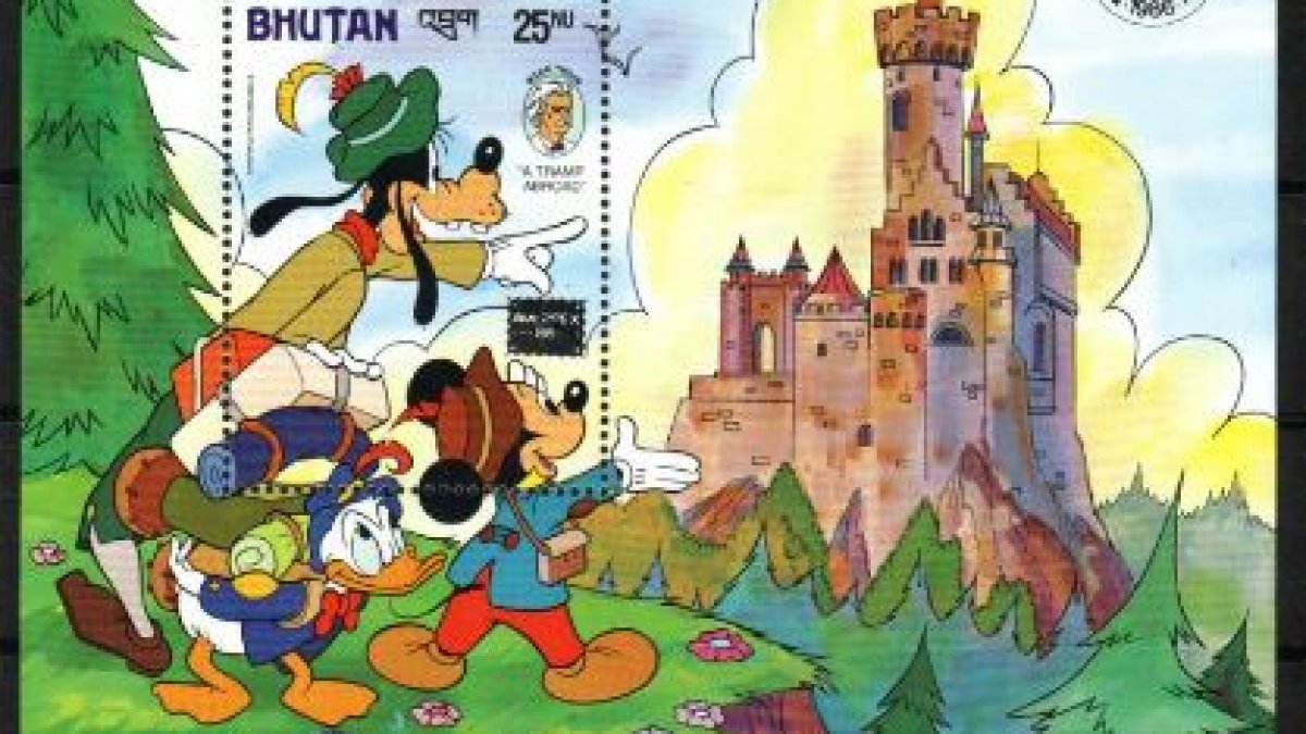 Bhutan sheetlet of 8 Mark Twain MNH Disney 